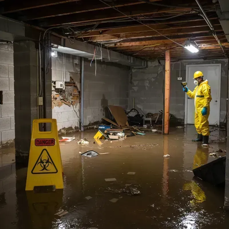 Flooded Basement Electrical Hazard in Louisiana, MO Property